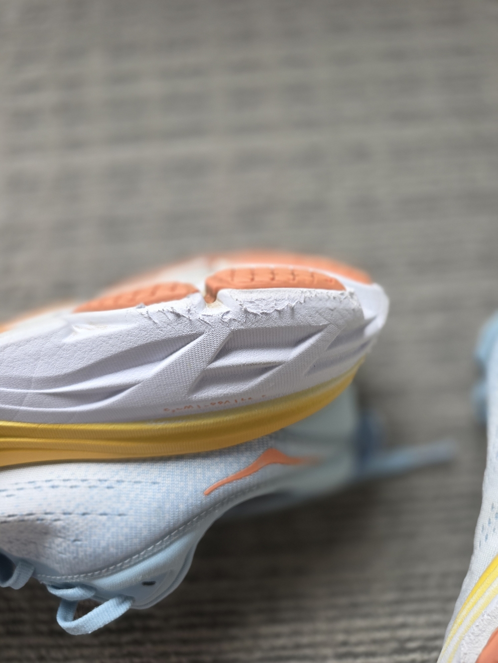Hoka Bondi 8 Running Shoes - Light Blue, Yellow & Coral Accents - Picture 4 of 10